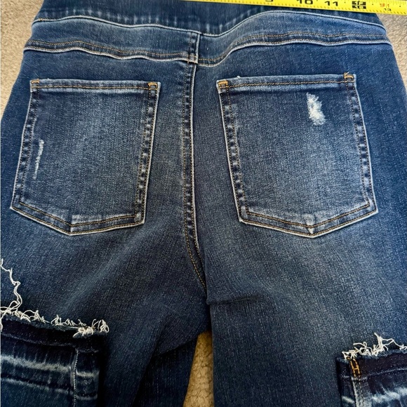 Spanx Denim blue distressed Jeggigs Sz Small Petite - Picture 5 of 8